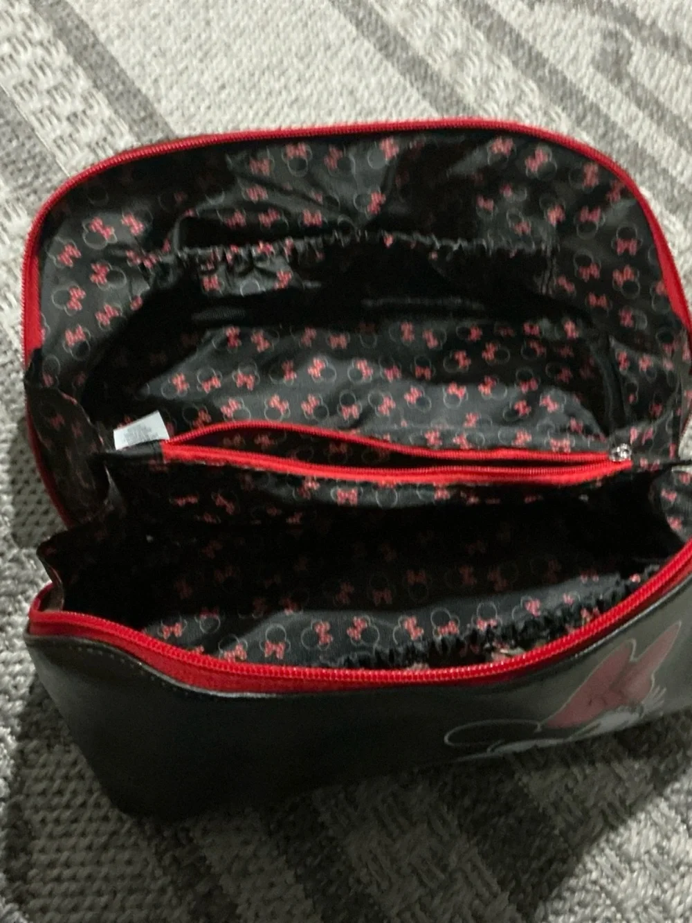 Disney Minnie Mouse Black & Red Cosmetic Makeup Travel Bag